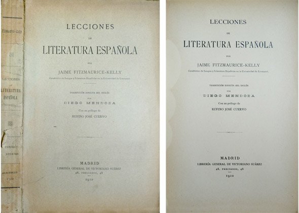 Lecciones de Literatura Española. Traducción de Diego Mendoza. Prólogo de … | Immagine principale