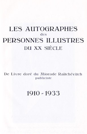 Les autographes des personnes illustres du XX Siècle, de Livre …