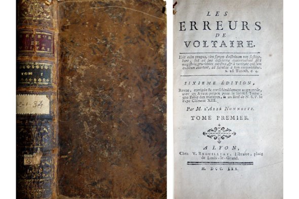 Les erreurs de Voltaire. Troisieme édition revue, corrigée et considérablement …