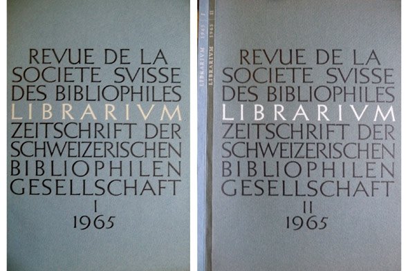 Librarium. Zeitschrift der Schweizerischen Bibliophilen-Geselleschaft. Revue de la Société Suisse … | Immagine principale