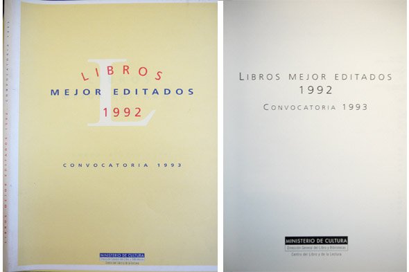 Libros Mejor Editados 1992. Convocatoria 1993.