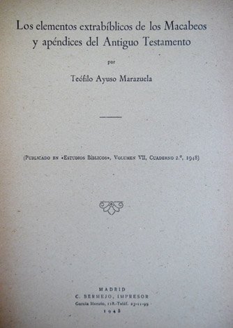 Los elementos extrabíblicos de los Macabeos y Apéndices del Antiguo …