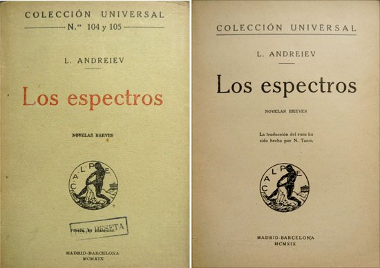 Los Espectros. Novelas breves. Traducción de Nicolás Tasín.