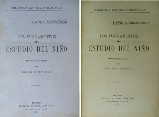 Los fundamentos del estudio del niño. Traducción de Domingo Barnés.