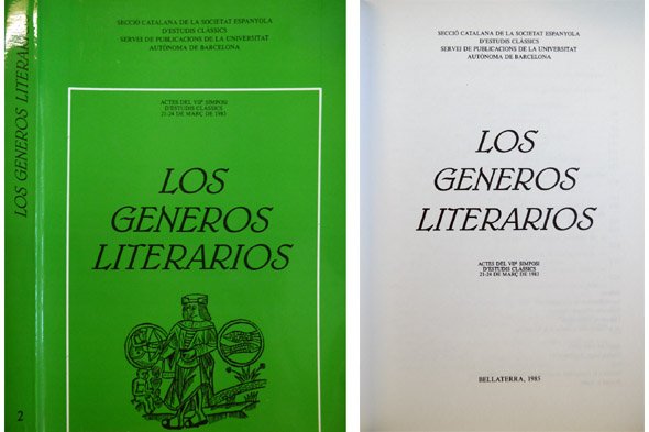 Los Géneros Literarios. Actes del VII Simposi d' Estudis Classics. …