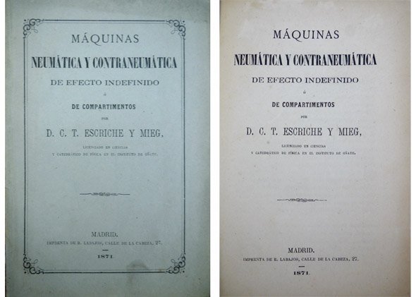 Máquinas neumáticas y contraneumáticas de efecto indefinido ó de compartimentos. | Immagine principale