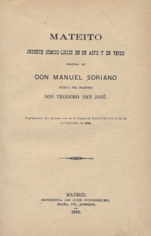 Mateito. Juguete cómico - lírico en un acto y en …