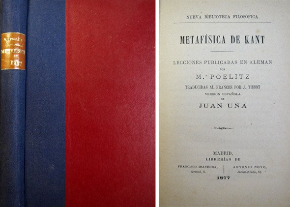 Metafísica de Kant. Versión española y prólogo de Juan Uña. | Immagine principale