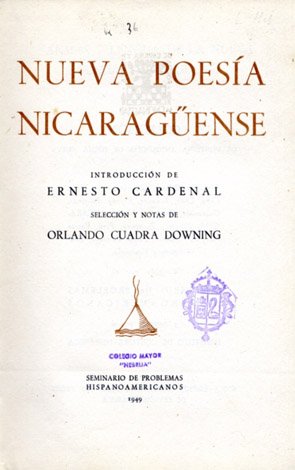 Nueva Poesía Nicaragüense. Selección y notas. Introducción de Ernesto Cardenal. | Immagine principale