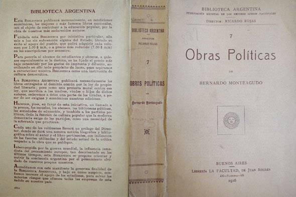 Obras Políticas. Noticia preliminar de Ricardo Rojas.