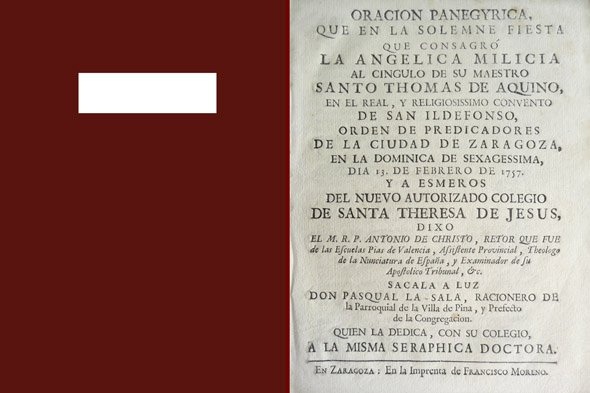 Oración Panegyrica en la solemne fiesta que consagró la Angélica …