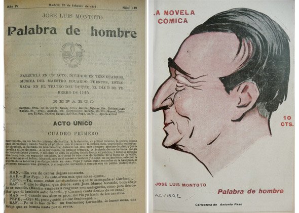 Palabra de hombre. Zarzuela en un acto.