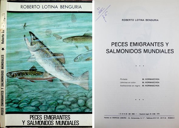 Peces emigrantes y Salmónidos mundiales. Ilustraciones M. Hormaechea.