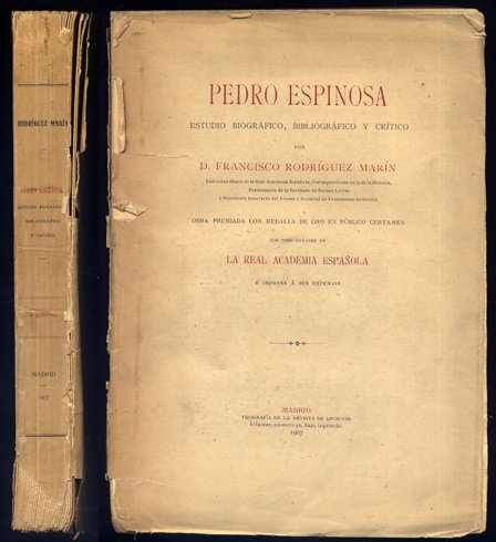 Pedro Espinosa [1578-1650]. Estudio biográfico, bibliográfico y crítico.