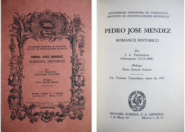 Pedro José Méndez. Romance histórico. Prólogo de Raúl García García. …