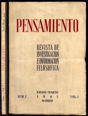 Pensamiento. Revista trimestral de investigación e información filosófica, publicada por …