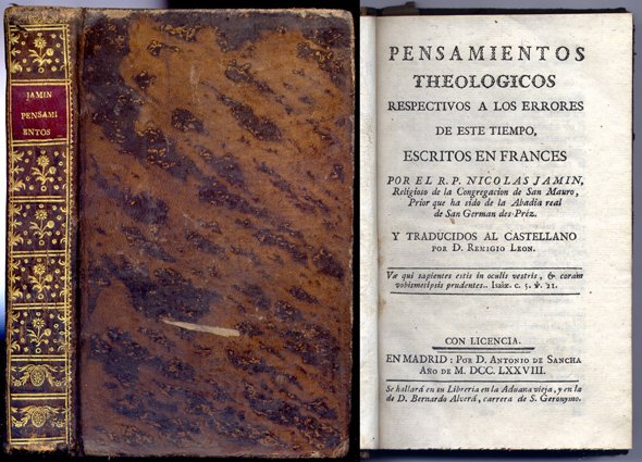 Pensamientos Teológicos respectivos a los errores de este tiempo. Traducidos … | Immagine principale