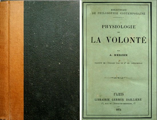 Physiologie de la Volonté. Traduit de l'italien par Charles Letourneau.