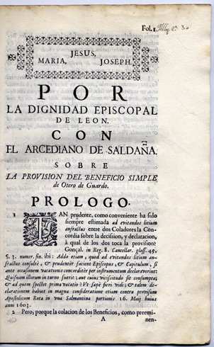 Por la Dignidad Episcopal de Leon, con el Arcediano de … | Immagine principale