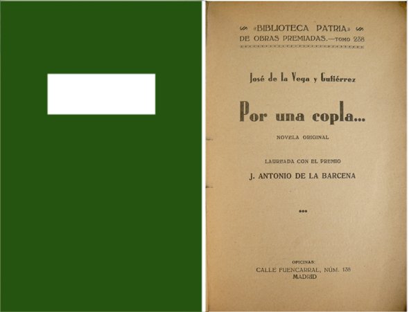 Por una copla. Novela.