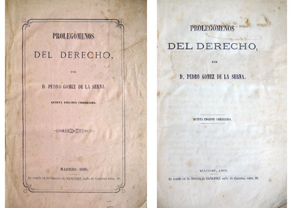 Prolegómenos del Derecho. Quinta edición corregida.