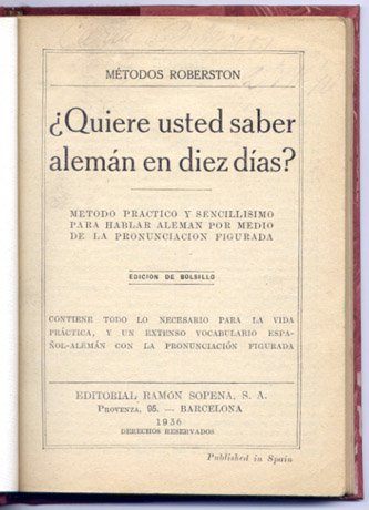 ¿Quiere usted saber alemán en diez días?. Método práctico y …