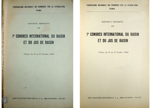 Rapports présentés au Premier Congrès International du Raisin et du …