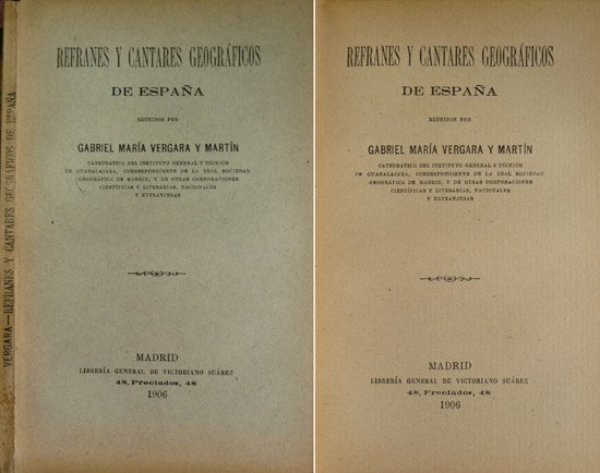 Refranes y cantares geográficos de España.
