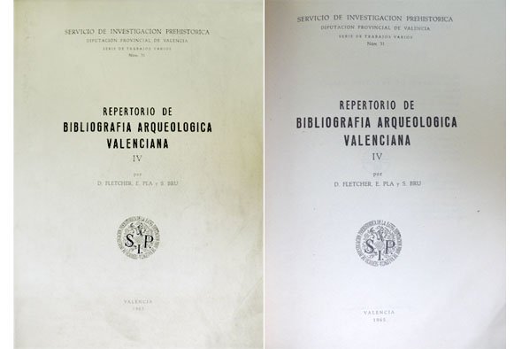 Repertorio de Bibliografía Arqueológica Valenciana. IV.