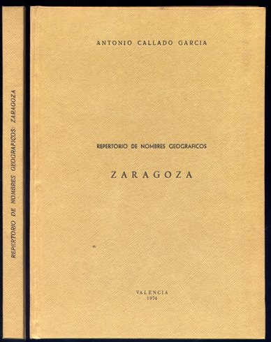 Repertorio de nombres geográficos: Zaragoza. | Immagine principale