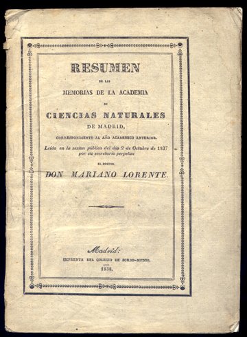 Resumen de las Memorias de la Academia de Ciencias Naturales …