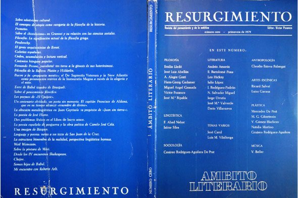 Resurgimento. Revista del Pensamiento y de la Estética. Número Cero, …