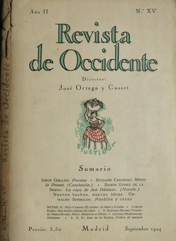 Revista de Occidente. Año II. Número XV. Septiembre de 1924. …