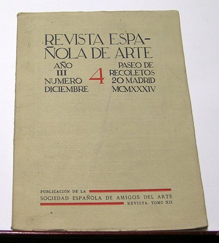 Revista Española de Arte. Publicación de la Sociedad Española de …