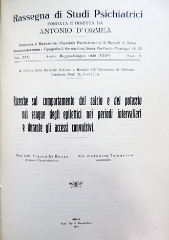 Ricerche sul comportamento del calcio e del potassio nel sangue …