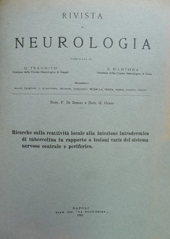 Ricerche sulla reattività locale alla iniezione intradermica di tubercolina in …