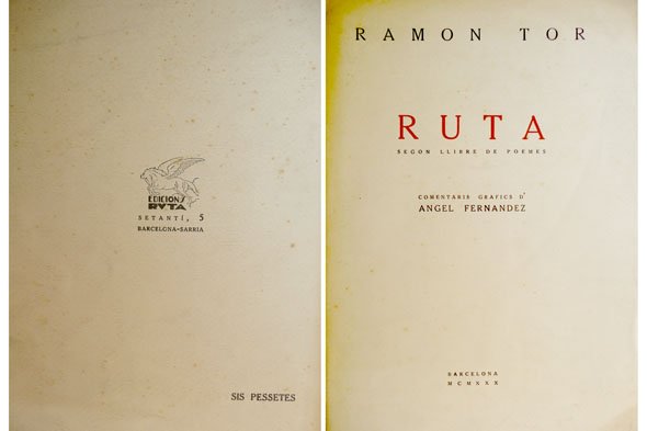 Ruta. Segon Llibre de Poemes. Comentaris gràfics d'Angel Fernández.
