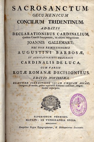 Sacrosanctum et Oecumenicum Concilium Tridentinum. Additis Declarationibus Cardinalium ejusdem Concilii … | Immagine principale