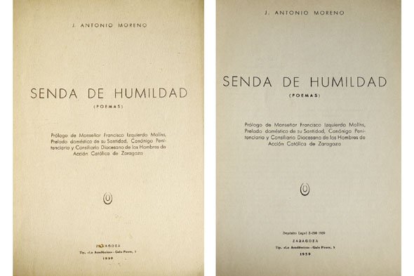 Senda de humildad. Poemas. Prólogo de Monseñor Francisco Izquierdo Molíns.