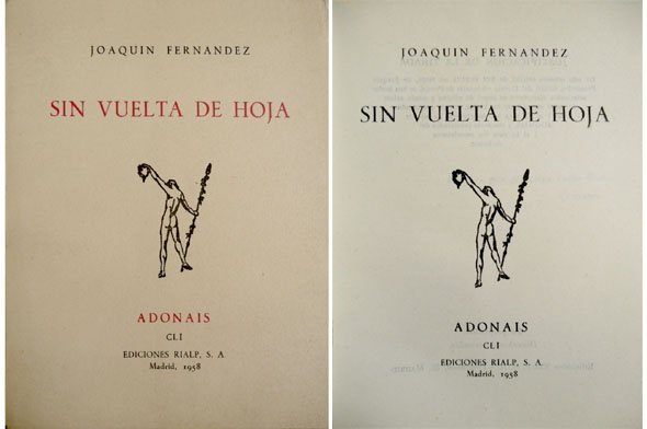 Sin vuelta de hoja.
