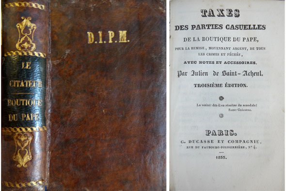 Taxes des parties casuelles de la boutique du Pape, pour …