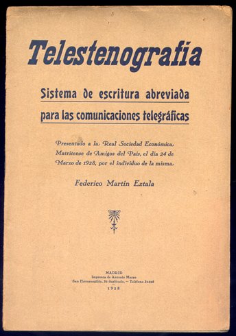 Telestenografía. Sistema de escritura abreviada para las comunicaciones telegráficas.