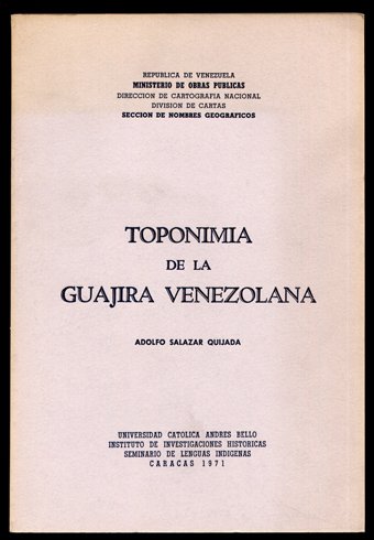Toponimia de la Guajira Venezolana.