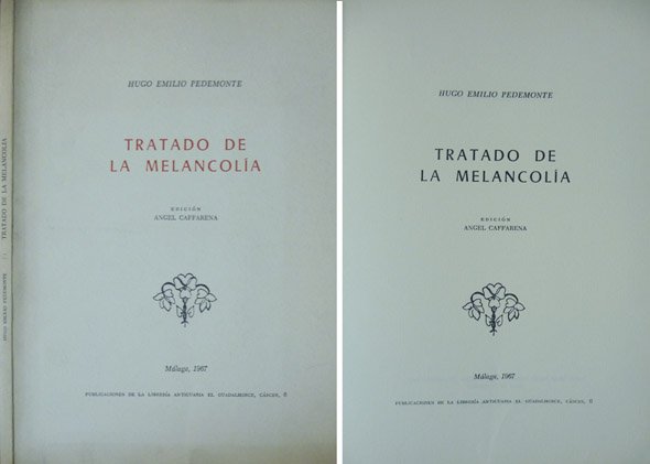 Tratado de melancolía. Poemas.