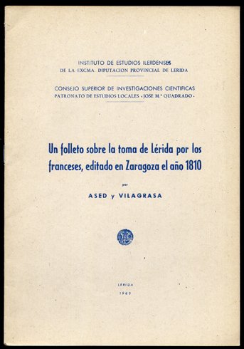Un folleto sobre la toma de Lérida por los franceses … | Immagine principale