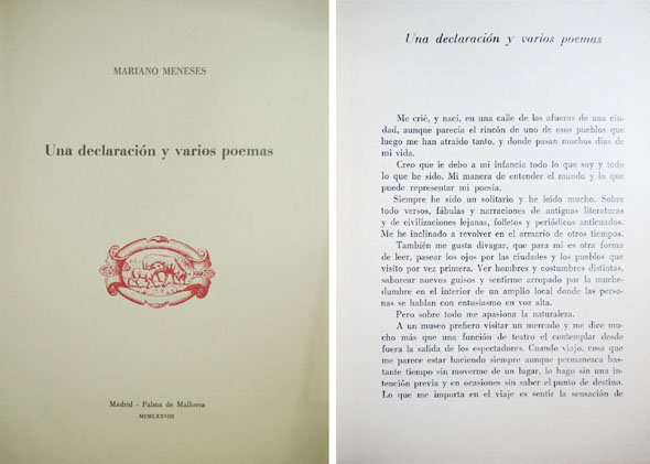Una declaración y varios poemas.