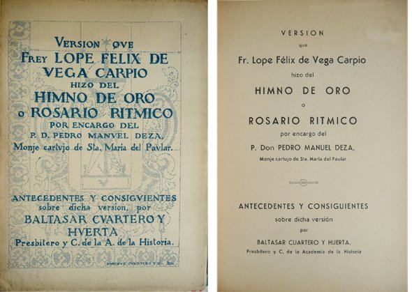 Versión del Himno de Oro ó Rosario Rítmico, por encargo …