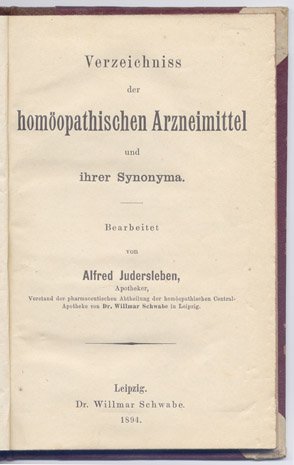 Verzeichniss der Homöopathischen Arzneimittel und ihrer Synonyma.