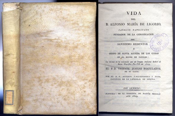 Vida del Beato Alfonso Maria de Ligorio, patricio napolitano, fundador …