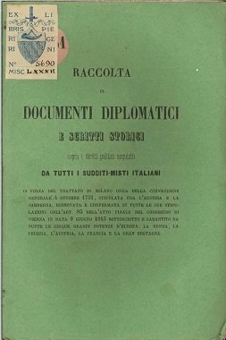 Raccolta di documenti diplomatici e scritti storici | Immagine principale